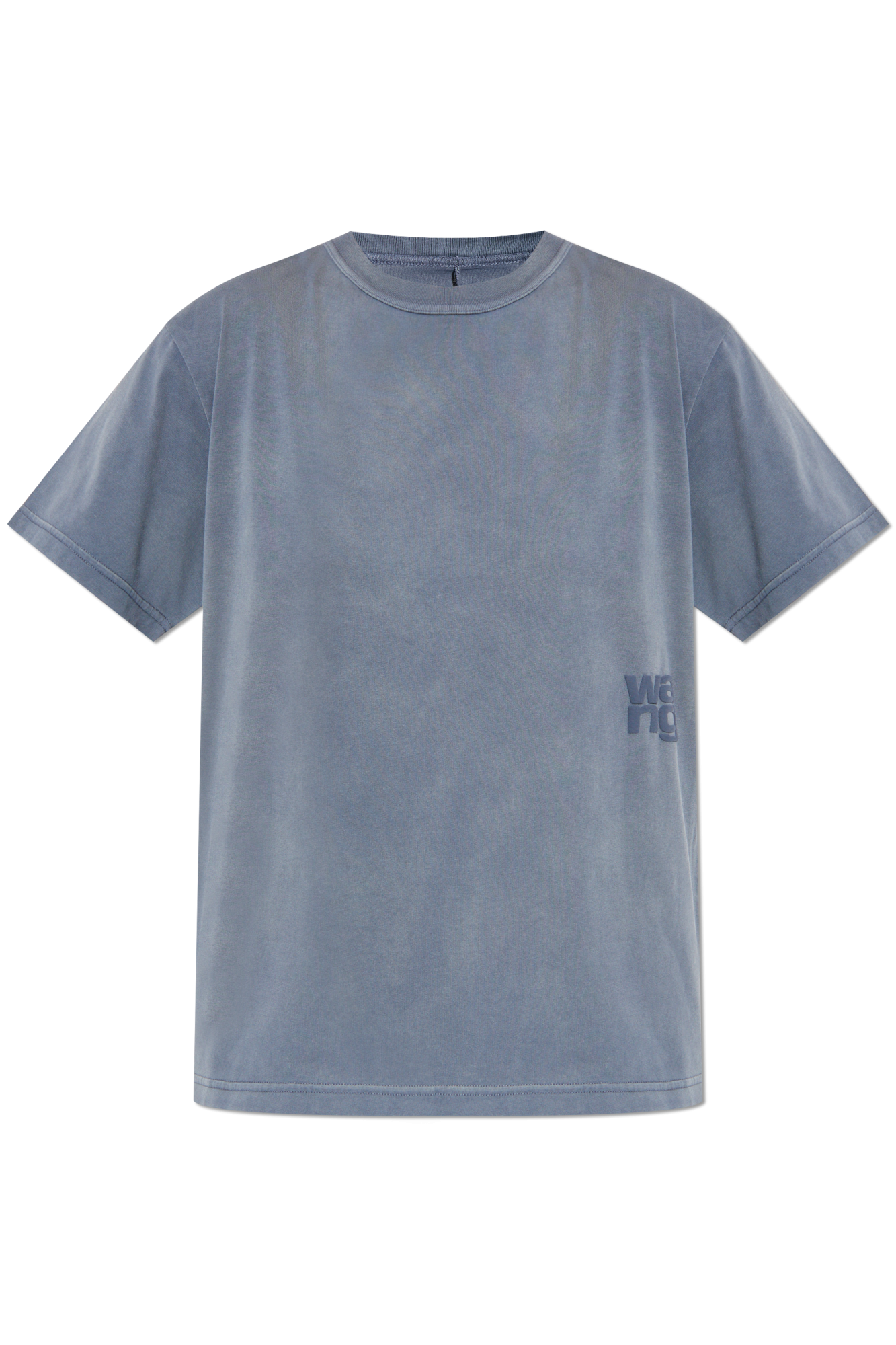 【ALEXANDER WANG】Logo t-shirt /ロゴTシャツ/ブルーウォッシュ Navy Cotton Oversized Logo Tee in WASHED NAVY | alexanderwang®